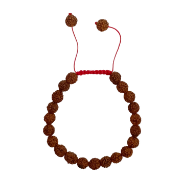 5 Face 6mm Rudraksha mala armbånd med rød snor