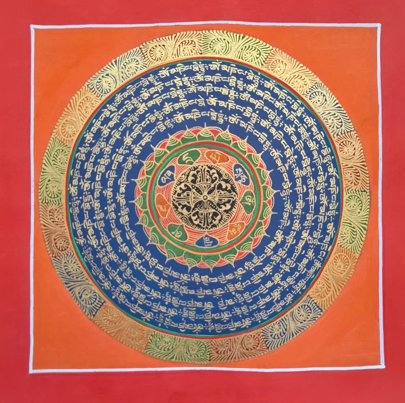 Vajra/Dorje Aum Mantra 25 cm x 25 cm